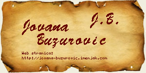 Jovana Buzurović vizit kartica